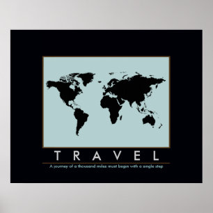 Póster viajar por todo el mundo