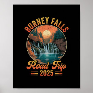 Póster Viaje a Burney Falls 2025 Vacaciones de Verano Fam