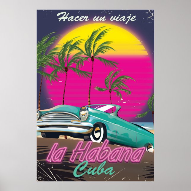 Póster Viaje a Cuba a poster en 1985 (Frente)