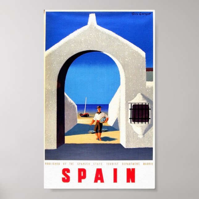 Póster Viaje A España - Pescador (Frente)