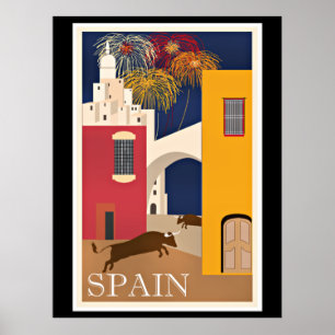 Póster Viaje a España, poster de viajes vintage