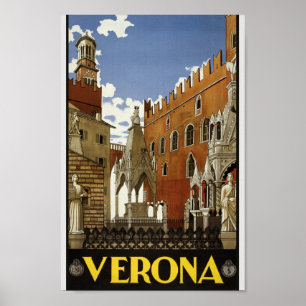 Póster Viaje a Italia - Afiche de Verona Vintage