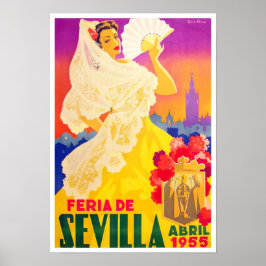 Póster Viaje a la antigua Feria de Sevilla 1955