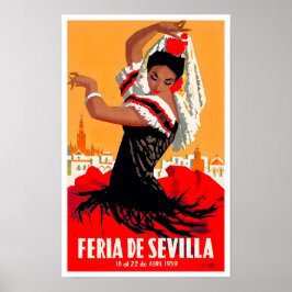 Póster Viaje a la antigua Feria de Sevilla 1959