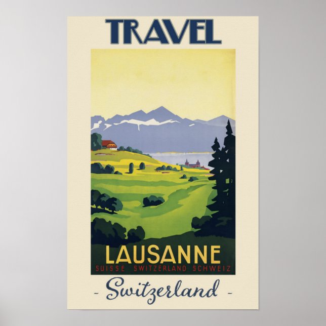 Póster Viaje a Lausana Suiza (Frente)