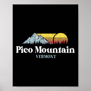 Póster Viaje a Pico Mountain Vermont Esquí Snowboarding S