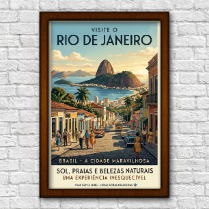 Póster Viaje a Río de Janeiro, Brasil años 60
