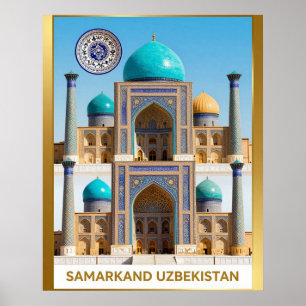 Póster Viaje a Samarcanda Registan Uzbekistán