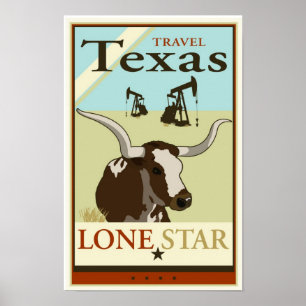Póster Viaje a Texas
