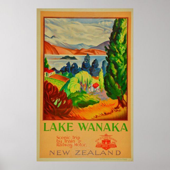Póster Viaje a Vintage Lake Wanaka New Zealand (Frente)