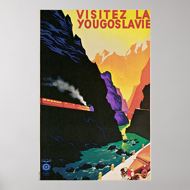 Póster Viaje a Yugoslavia de Vintage (Frente)