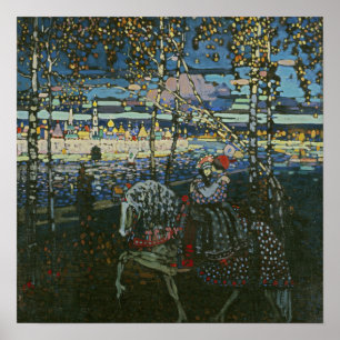 Póster Viaje abstracto, Pareja a caballo de Kandinsky