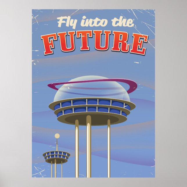 Póster Viaje al futuro poster de ciencia ficción (Frente)