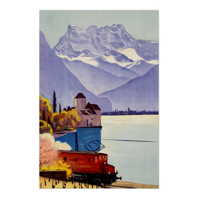 Póster Viaje al Lago de Ginebra (Anverso)