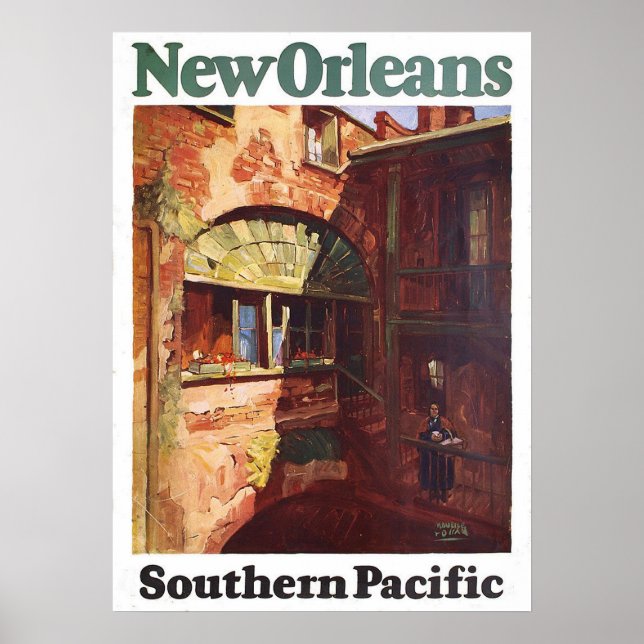 Póster Viaje al Pacífico Sur de Nueva Orleans de 1929 (Frente)