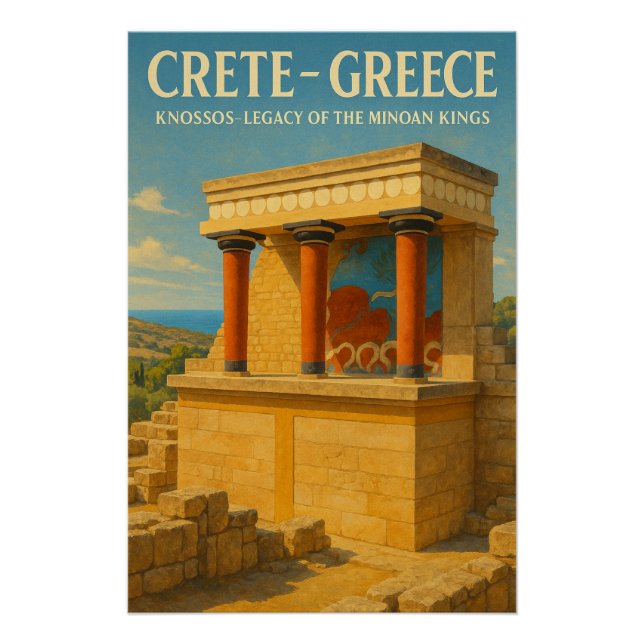 Póster viaje al palacio de Knossos (Anverso)