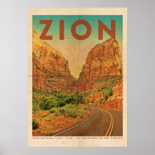 Póster Viaje al Parque Nacional Utah Zion