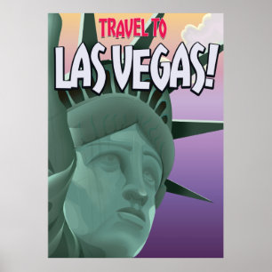 Póster Viaje al poster de vacaciones de Las Vegas.