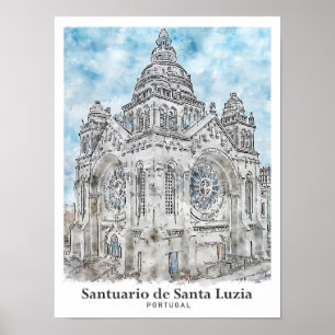 Póster Viaje al santuario de Santa Luzia Portugal