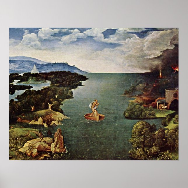Póster viaje al submundo por Joachim Patinir (Frente)