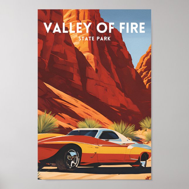 Póster Viaje al Valle del Parque Estatal de Fuego (Frente)