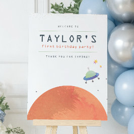 Póster Viaje alrededor de la bienvenida al cumpleaños del