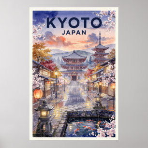 Póster Viaje Antiguo a Kyoto Japón