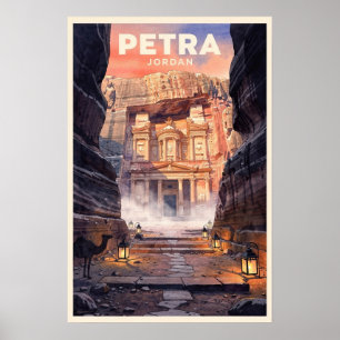 Póster Viaje Antiguo a Petra Jordania