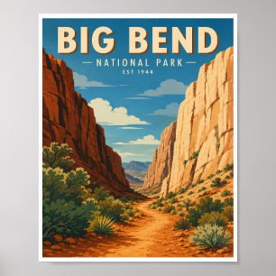 Póster Viaje Antiguo Parque Nacional Big Bend