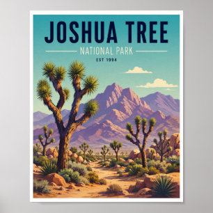 Póster Viaje Antiguo Parque Nacional Joshua Tree