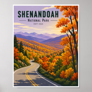 Póster Viaje Antiguo Parque Nacional Shenandoah