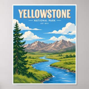 Póster Viaje Antiguo Parque Nacional Yellowstone