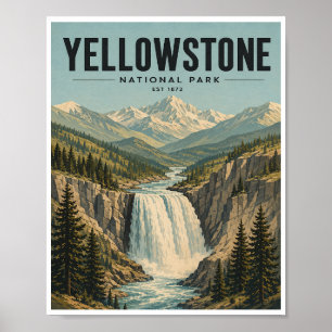 Póster Viaje Antiguo Parque Nacional Yellowstone