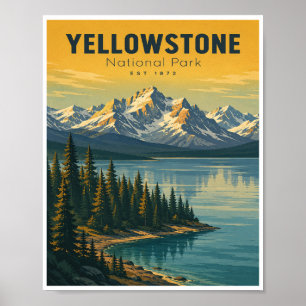 Póster Viaje Antiguo Parque Nacional Yellowstone