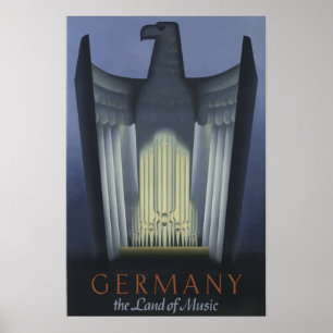 Póster Viaje Art Decó Vintage Alemania Águila