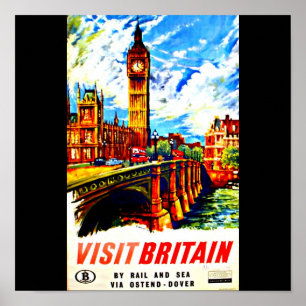 Póster Viaje Arte-Gran Gran Bretaña del Poster-Vintage