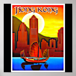 Póster Viaje Arte-Hong Kong del Poster-Vintage