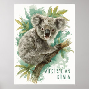 Póster Viaje australiano de Koala
