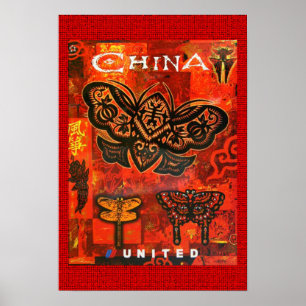 Póster Viaje China unida poster del vintage