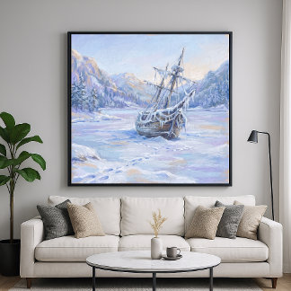 Póster Viaje Congelado - Paisaje de Estilo Impresionista