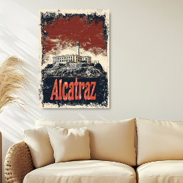 Póster Viaje de Alcatraz Vintage