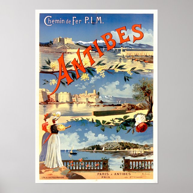 Póster Viaje de antibes France (Frente)