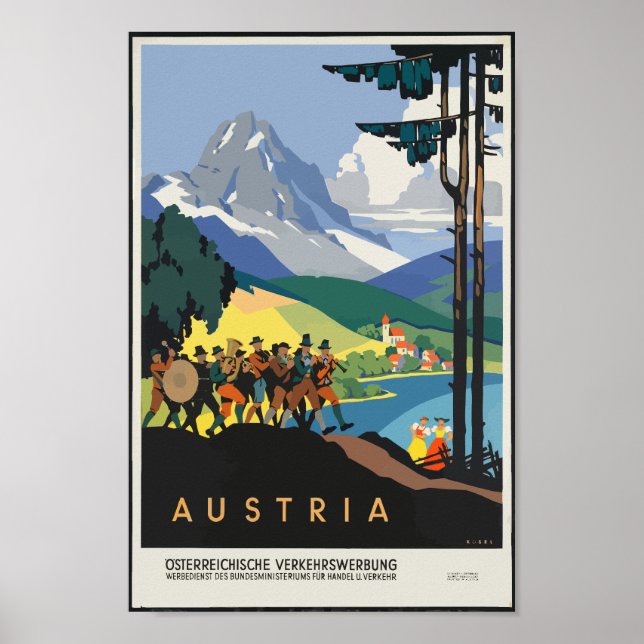 Póster Viaje de Austria Vintage (Frente)