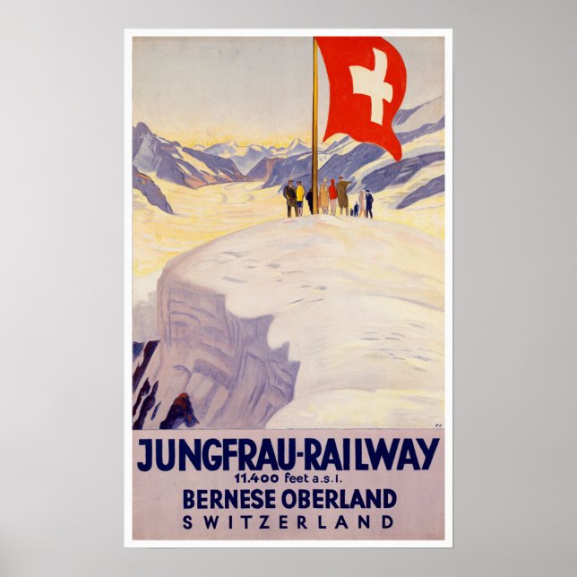 Póster Viaje de Bernese Oberland Suiza (Frente)