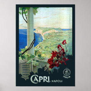 Póster Viaje de Capri Napoli Italia