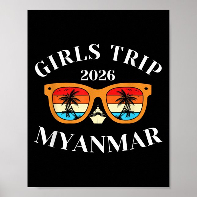 Póster Viaje de chicas 2026 Myanmar Spring Break 2026 Cru (Frente)