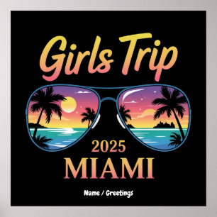 Póster Viaje de chicas a Miami 2025 Fin de semana inolvid