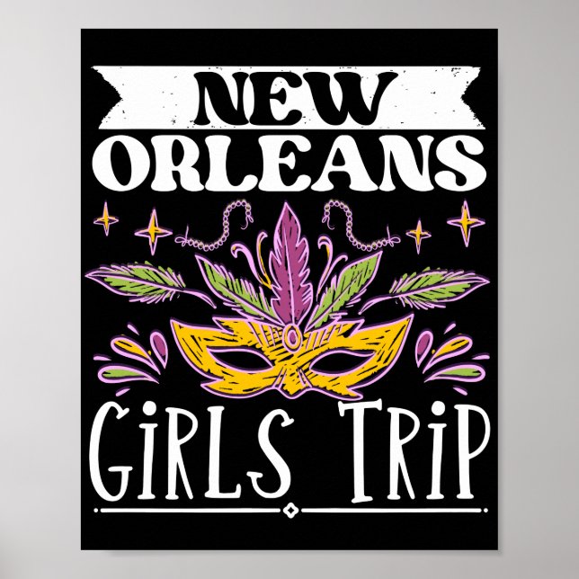 Póster Viaje de Chicas de New Orleans Flight Vacation (Frente)