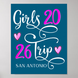 Póster Viaje de chicas Grupo de vacaciones en San Antonio