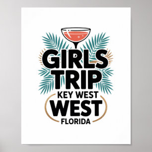 Póster Viaje de chicas Key West Mujeres Amigas Florida V